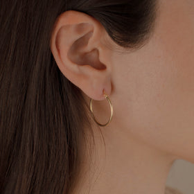 ARRACADA TUBO 2.5CM ORO 10K