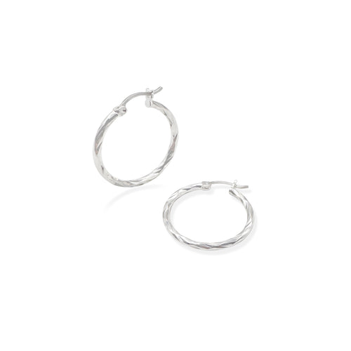 Arracada Facetada 2cm Plata .925 de Plata .925 — joyería fina para mujer, envío gratis. RG Joyeros.