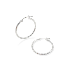 Arracada Torsal Facetada 2.5cm Plata .925 de Plata .925 — joyería fina para mujer, envío gratis. RG Joyeros.