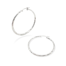 Arracada Torsal Facetada 3.5cm Plata .925 de Plata .925 — joyería fina para mujer, envío gratis. RG Joyeros.