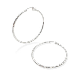 Arracada Torsal Facetada 4cm Plata .925 de Plata .925 — joyería fina para mujer, envío gratis. RG Joyeros.