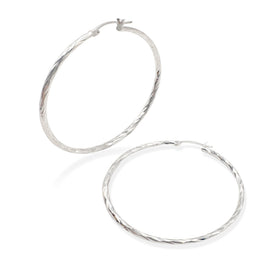 Arracada Torsal Facetada 4.5cm Plata .925 de Plata .925 — joyería fina para mujer, envío gratis. RG Joyeros.