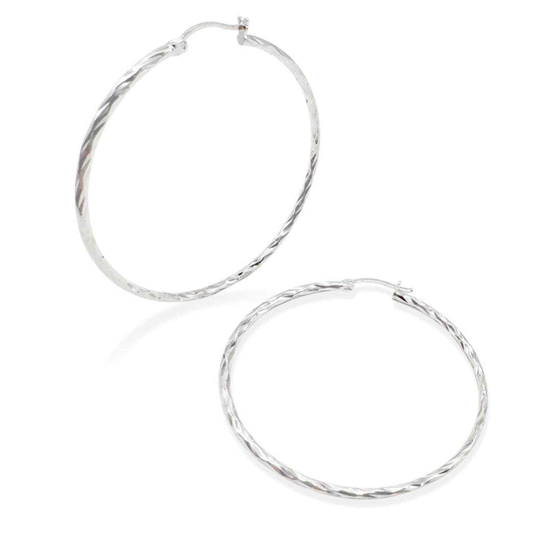 Arracada Torsal Facetada 5cm Plata .925 de Plata .925 — joyería fina para mujer, envío gratis. RG Joyeros.
