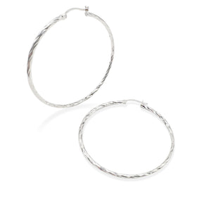 Arracada Torsal Facetada 5cm Plata .925 de Plata .925 — joyería fina para mujer, envío gratis. RG Joyeros.