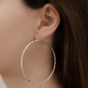 Arracada Torsal Facetada 6cm Plata .925 de Plata .925 — joyería fina para mujer, envío gratis. RG Joyeros.