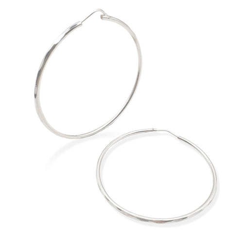 Arracada Facetada 5cm Plata .925 de Plata .925 — joyería fina para mujer, envío gratis. RG Joyeros.