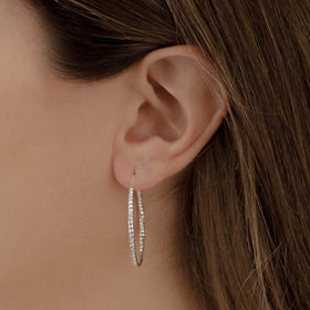 arracada panal de Plata .925 vista lateral — aretes finos para dama. RG Joyeros.