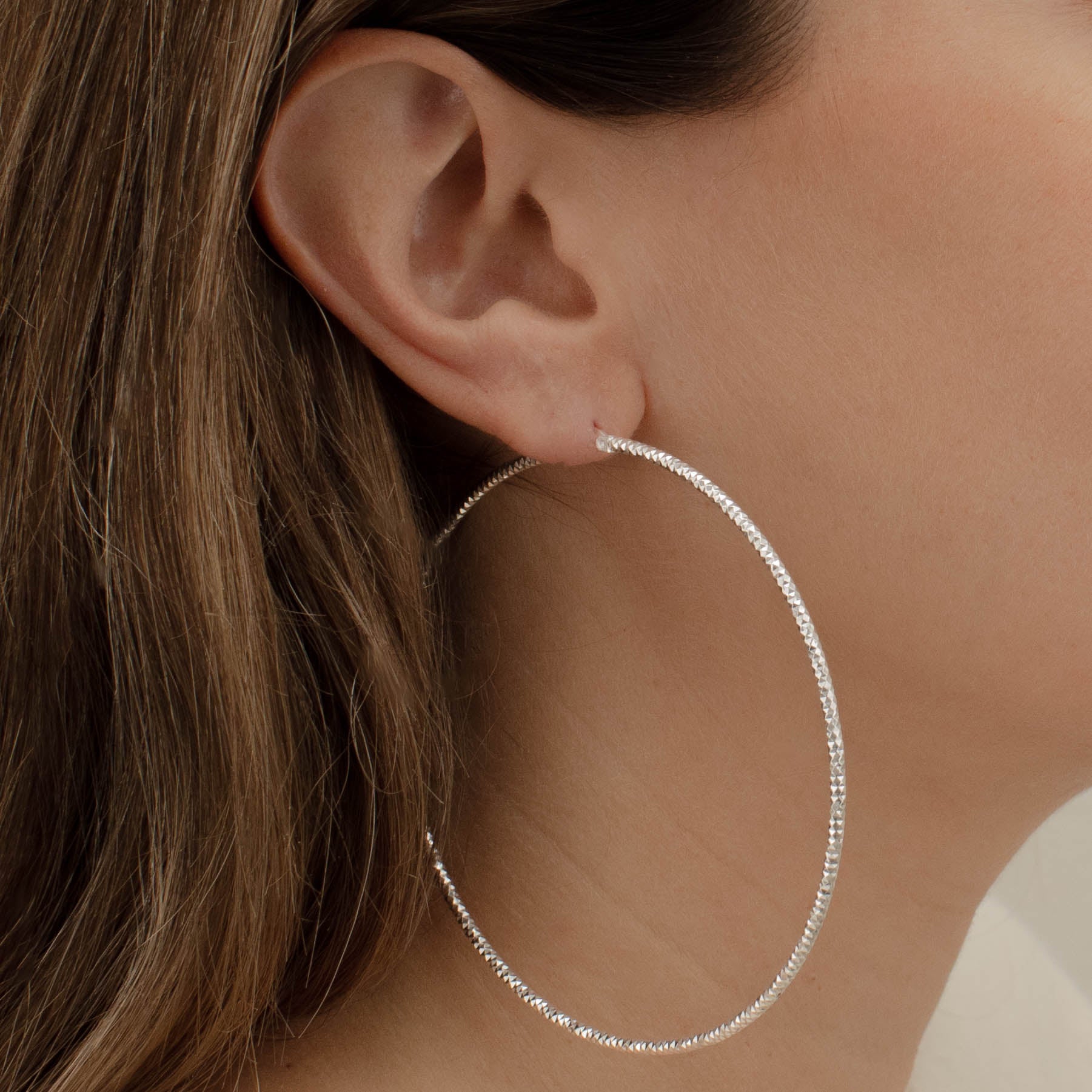 ARRACADA PANAL 7.5CM PLATA .925