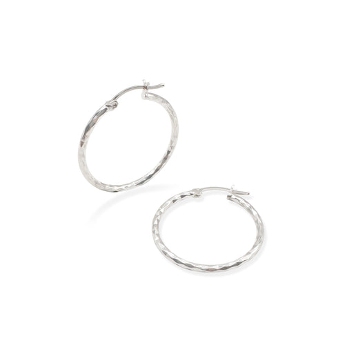 Arracada Facetada Rombos 2.5cm Plata .925 de Plata .925 — joyería fina para mujer, envío gratis. RG Joyeros.