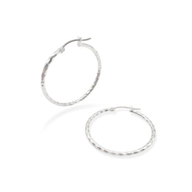 ARRACADA FACETADA ROMBOS 3CM PLATA .925