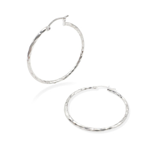 Arracada Facetada Rombos 3.5cm Plata .925 de Plata .925 — joyería fina para mujer, envío gratis. RG Joyeros.
