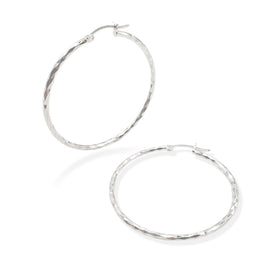 ARRACADA FACETADA ROMBOS 4CM PLATA .925