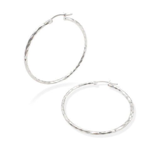 Arracada Facetada Rombos 4cm Plata .925 de Plata .925 — joyería fina para mujer, envío gratis. RG Joyeros.