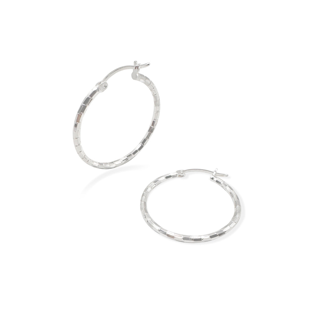 ARRACADA DOMINO 2.5CM PLATA.925