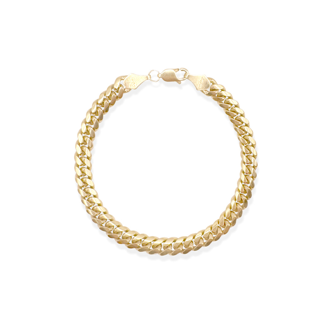 PULSO CUBANO 7MM ORO SOLIDO 10K
