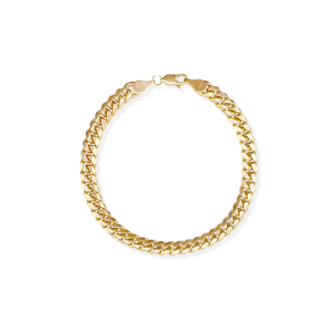 PULSO CUBANO 6.5MM ORO SOLIDO 10K