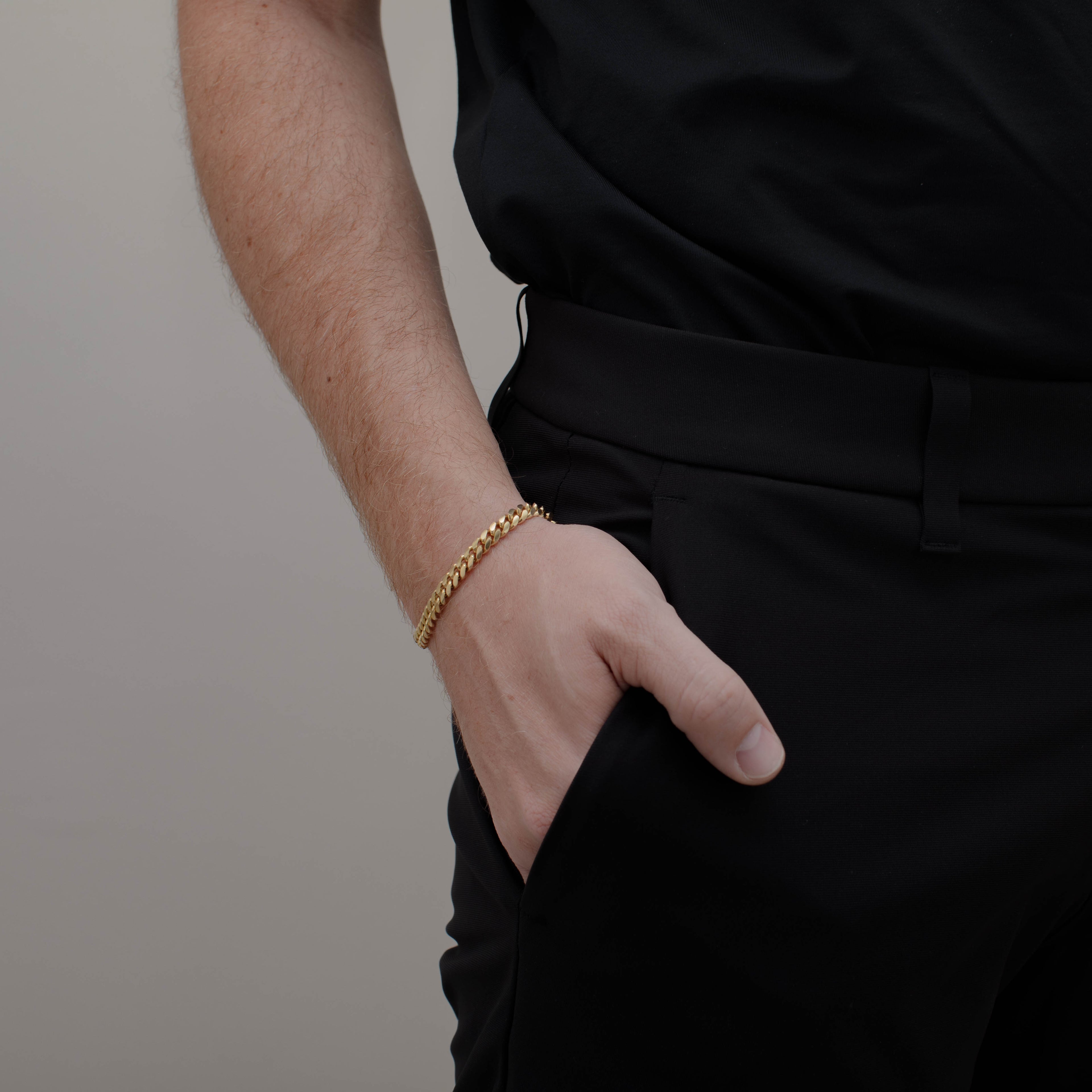 PULSO CUBANO 6MM ORO 10K