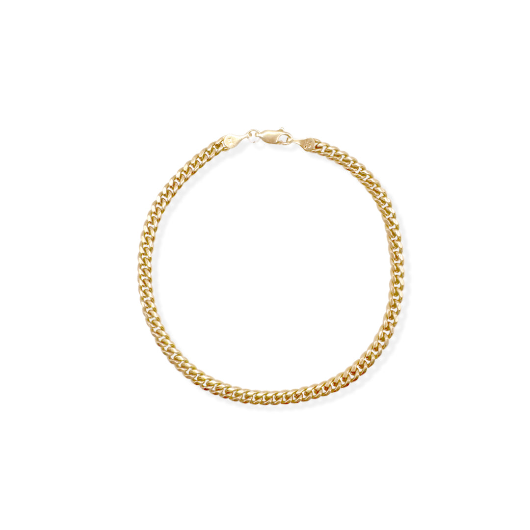 PULSO CUBANO 4MM ORO SOLIDO 10K