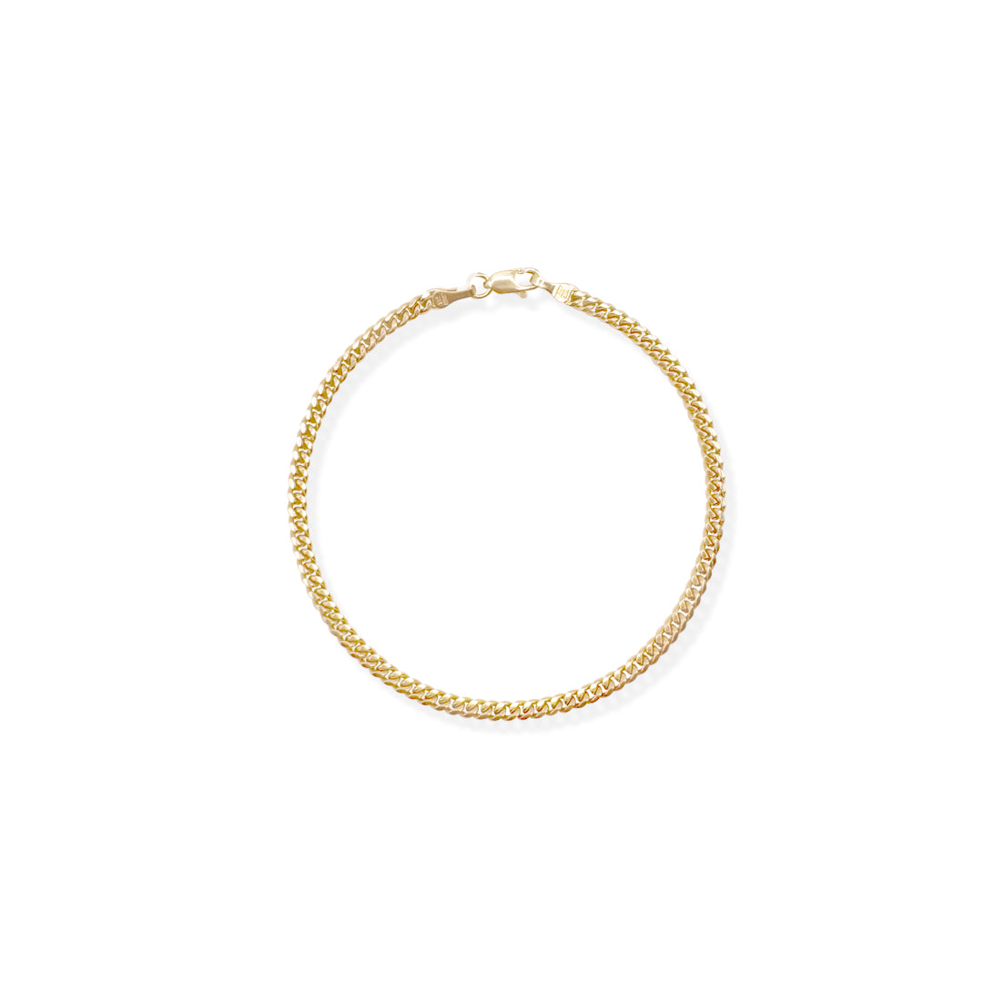 PULSO CUBANO 3MM ORO SOLIDO 10K