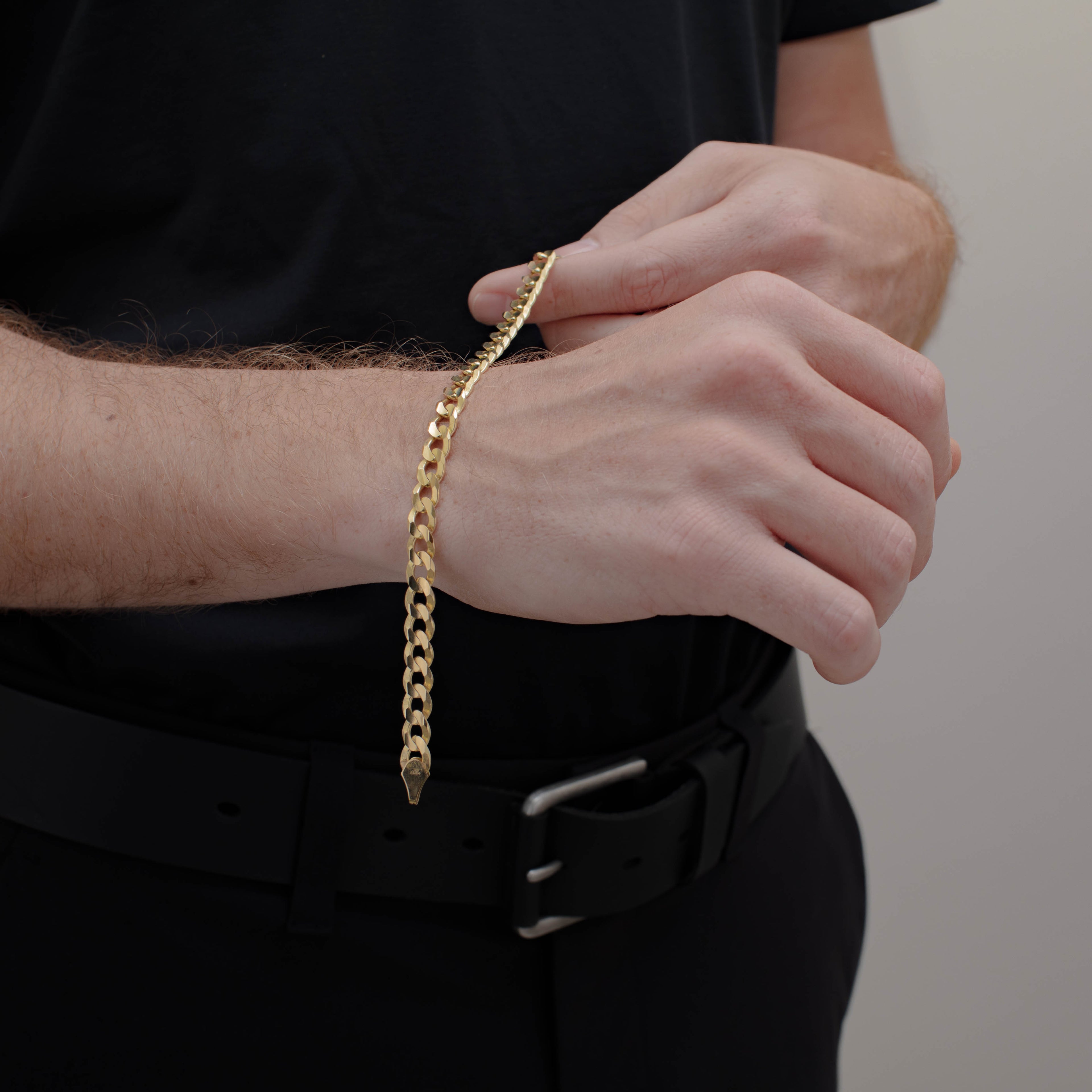 PULSO CUBANO AMERICANO SUPER 8MM ORO 10K