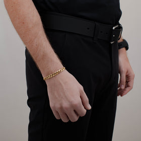 PULSO CUBANO AMERICANO SUPER 7MM ORO SOLIDO 10K