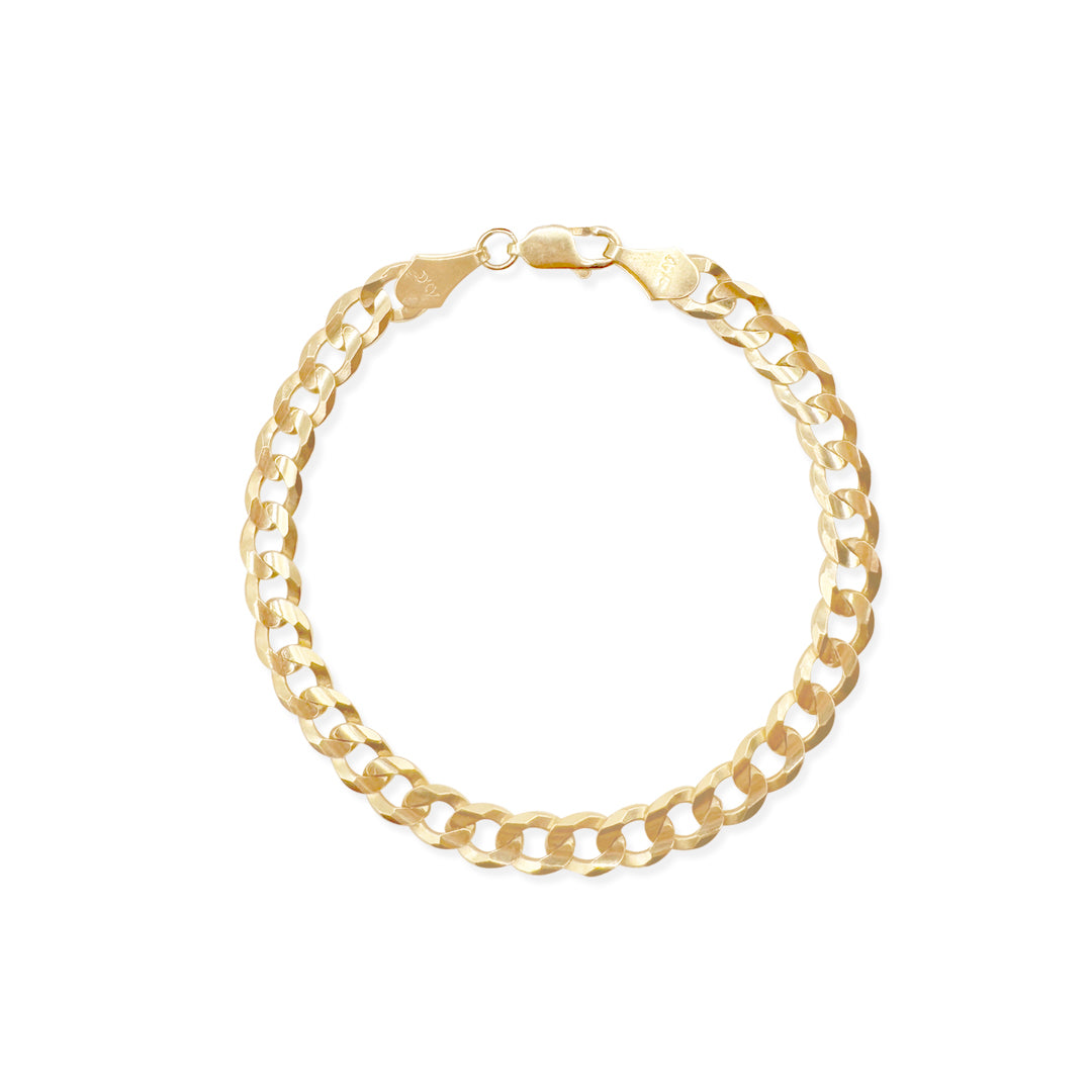 PULSO CUBANO AMERICANO SUPER 7MM ORO SOLIDO 10K