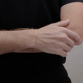 PULSO CUBANO AMERICANO 3MM ORO 10K