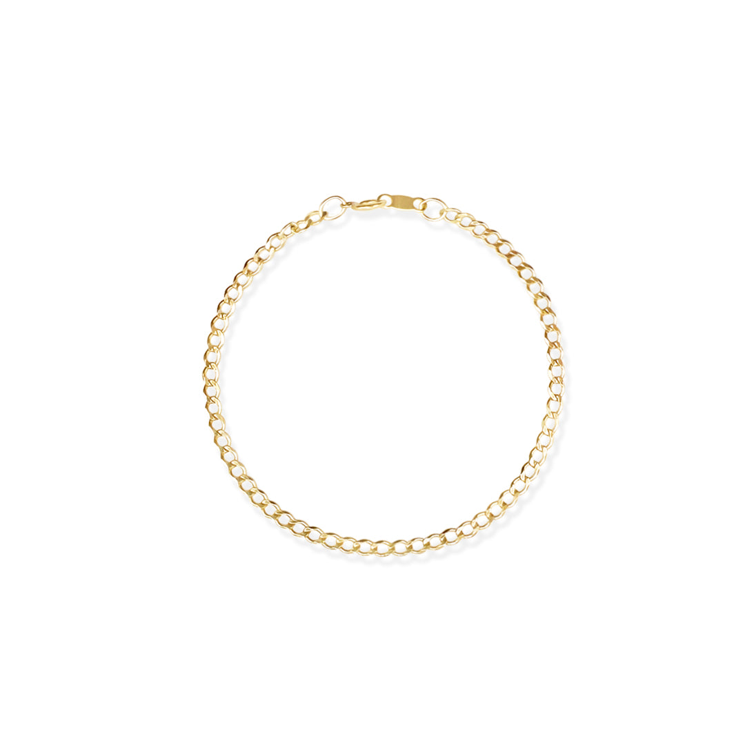 PULSO CUBANO AMERICANO 3MM ORO 10K