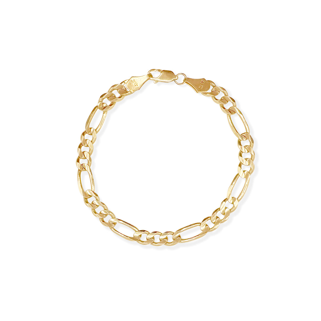 Pulso Figaro 3x1 7mm Oro 10k de Oro 10K — joyería fina para mujer, envío gratis. RG Joyeros.