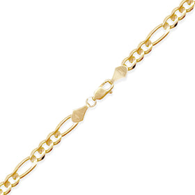 Detalle acabado figaro en Oro 10K — Pulso Figaro 3x1 6mm Oro 10k. RG Joyeros.