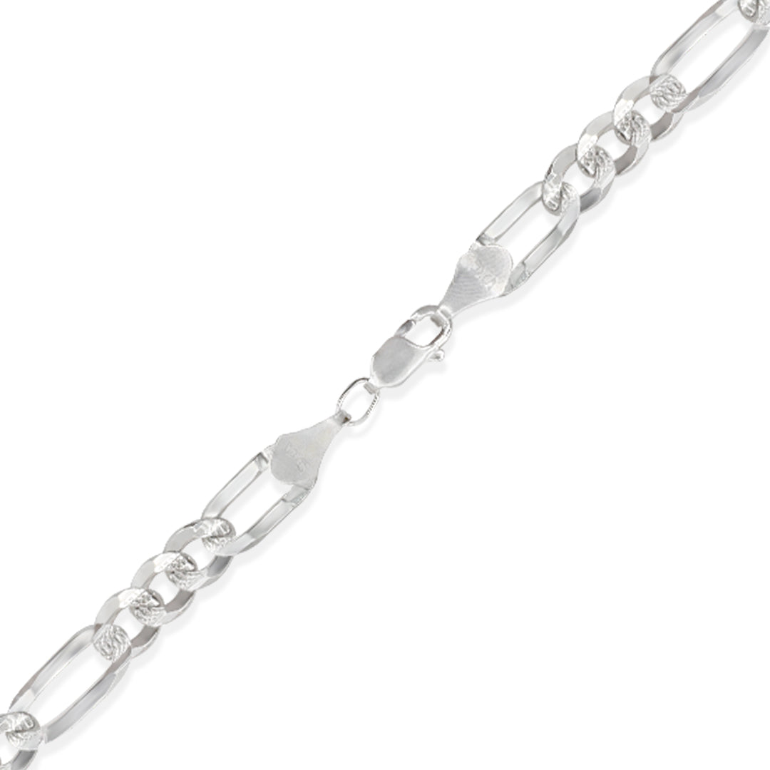 PULSO FIGARO CUBANO 3X1 ZEGRINADO 8MM PLATA .925