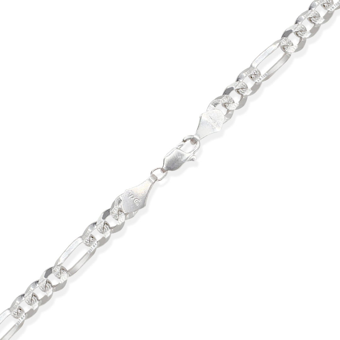 PULSO FIGARO CUBANA 3X1 ZEGRINADA 7MM PLATA .925