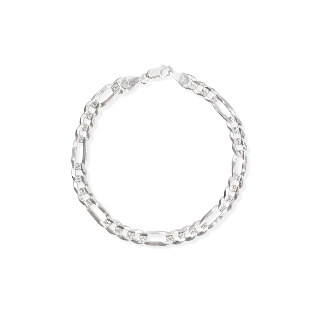 PULSO FIGARO CUBANA 3X1 ZEGRINADA 6MM PLATA .925