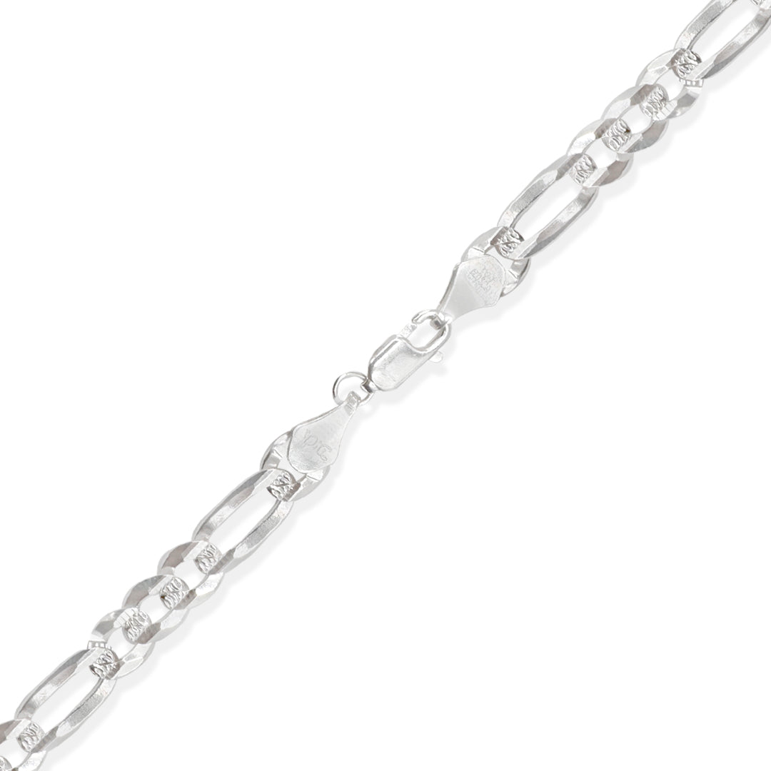 PULSO FIGARO CUBANA 3X1 ZEGRINADA 6MM PLATA .925