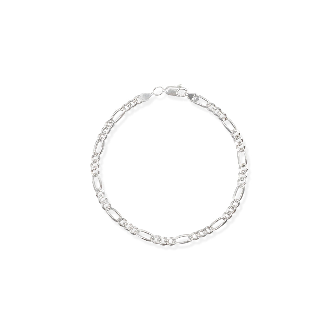 PULSO FIGARO CUBANO 3X1 ZEGRINADO 4MM PLATA .925