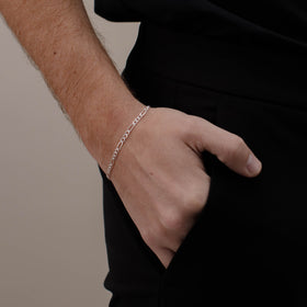 PULSO FIGARO 3X1 ZEGRINADO 3.5MM PLATA .925