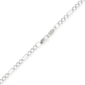 Detalle acabado figaro en Plata .925 — Pulso Figaro 3x1 Zegrinado 3mm Plata .925. RG Joyeros.