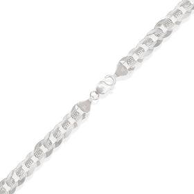 PULSO CUBANO AMERICANO DIAMANTADO 10MM PLATA .925