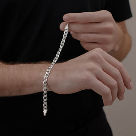 PULSO CUBANO AMERICANO 9MM PLATA .925