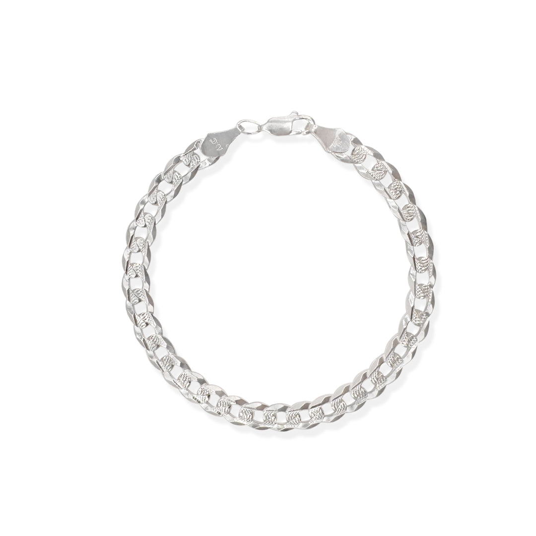 PULSO CUBANO AMERICANO ZEGRINADO 7MM PLATA .925