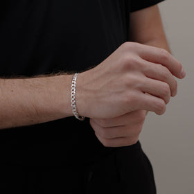 PULSO CUBANO AMERICANO ZEGRINADO 6MM PLATA .925