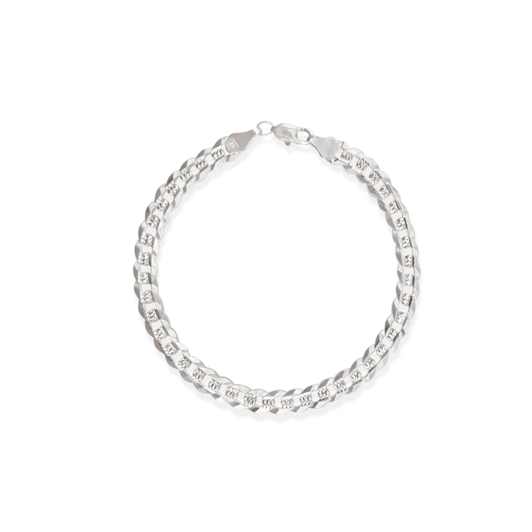 PULSO CUBANO AMERICANO ZEGRINADO 6MM PLATA .925