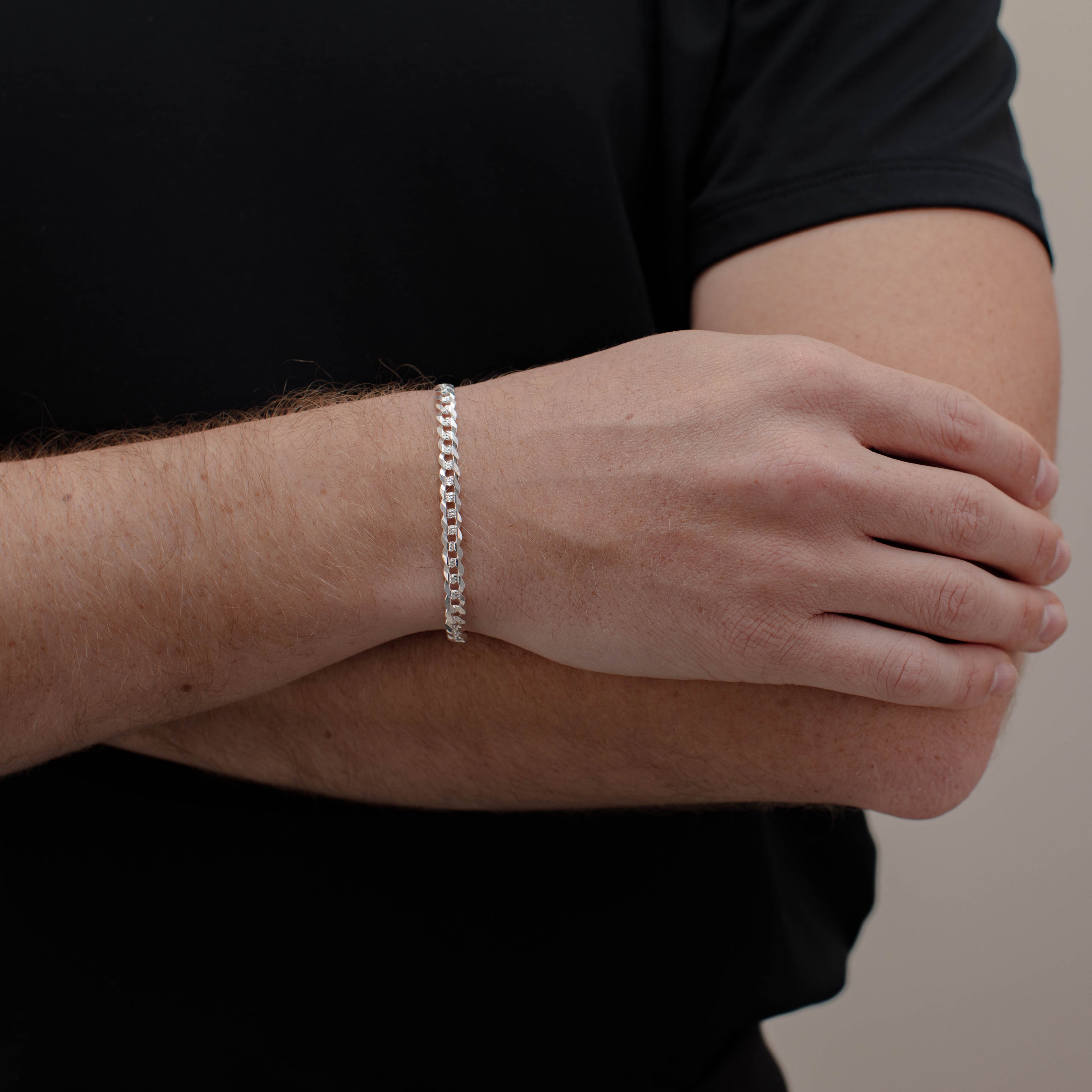 PULSO CUBANO AMERICANO ZEGRINADO 5MM PLATA .925