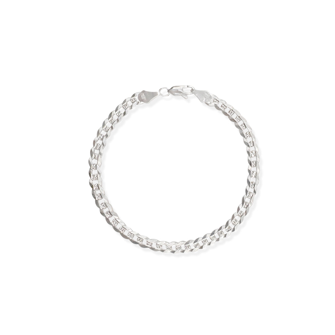 PULSO CUBANO AMERICANO ZEGRINADO 5MM PLATA .925