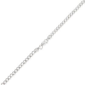 Detalle acabado en Plata .925 — Pulso Cubano Americano 3.5mm Plata .925. RG Joyeros.