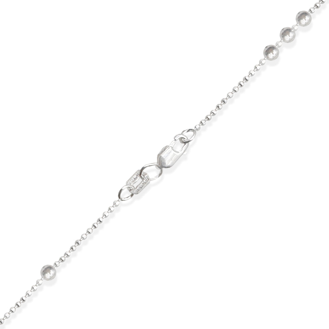 PULSERA BOLITAS DIAMANTADAS 3X2 1MM PLATA .925