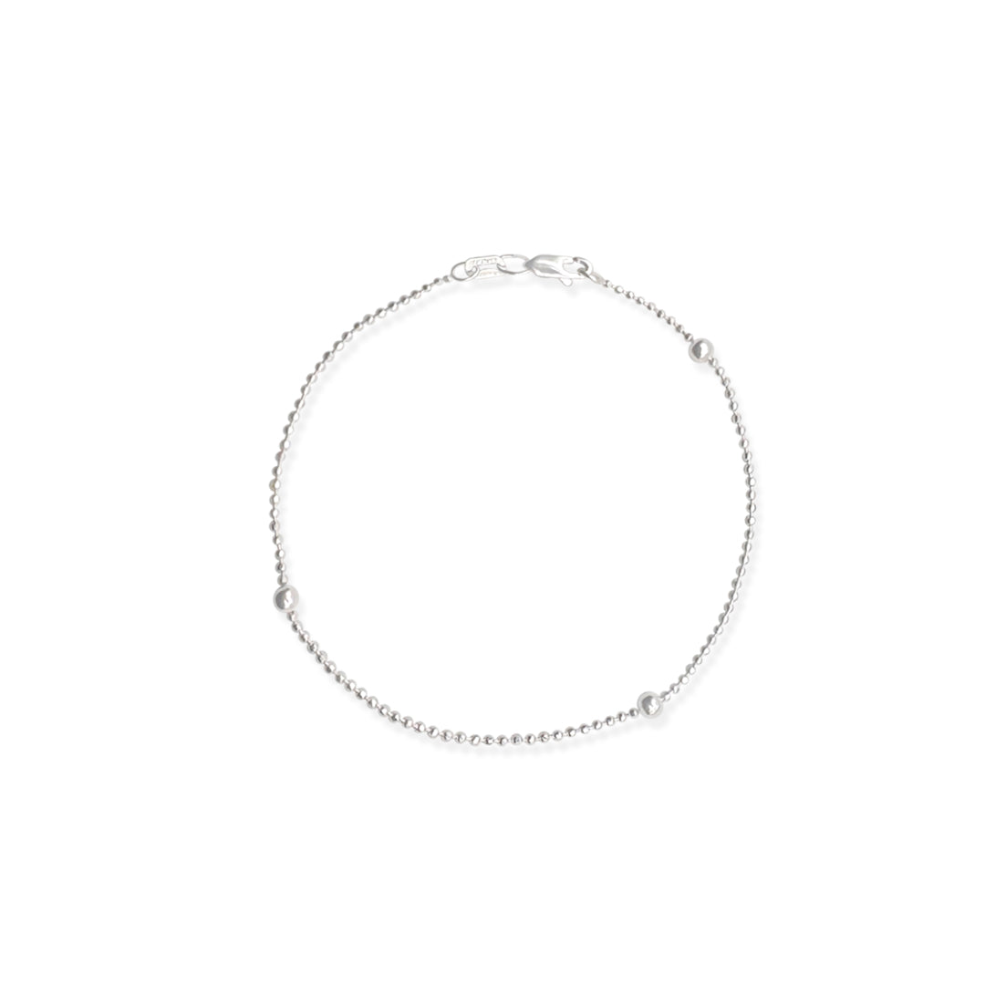 PULSO BOLITAS DIAMANTADA VIVIANA 0X1 LARGA 1MM PLATA .925