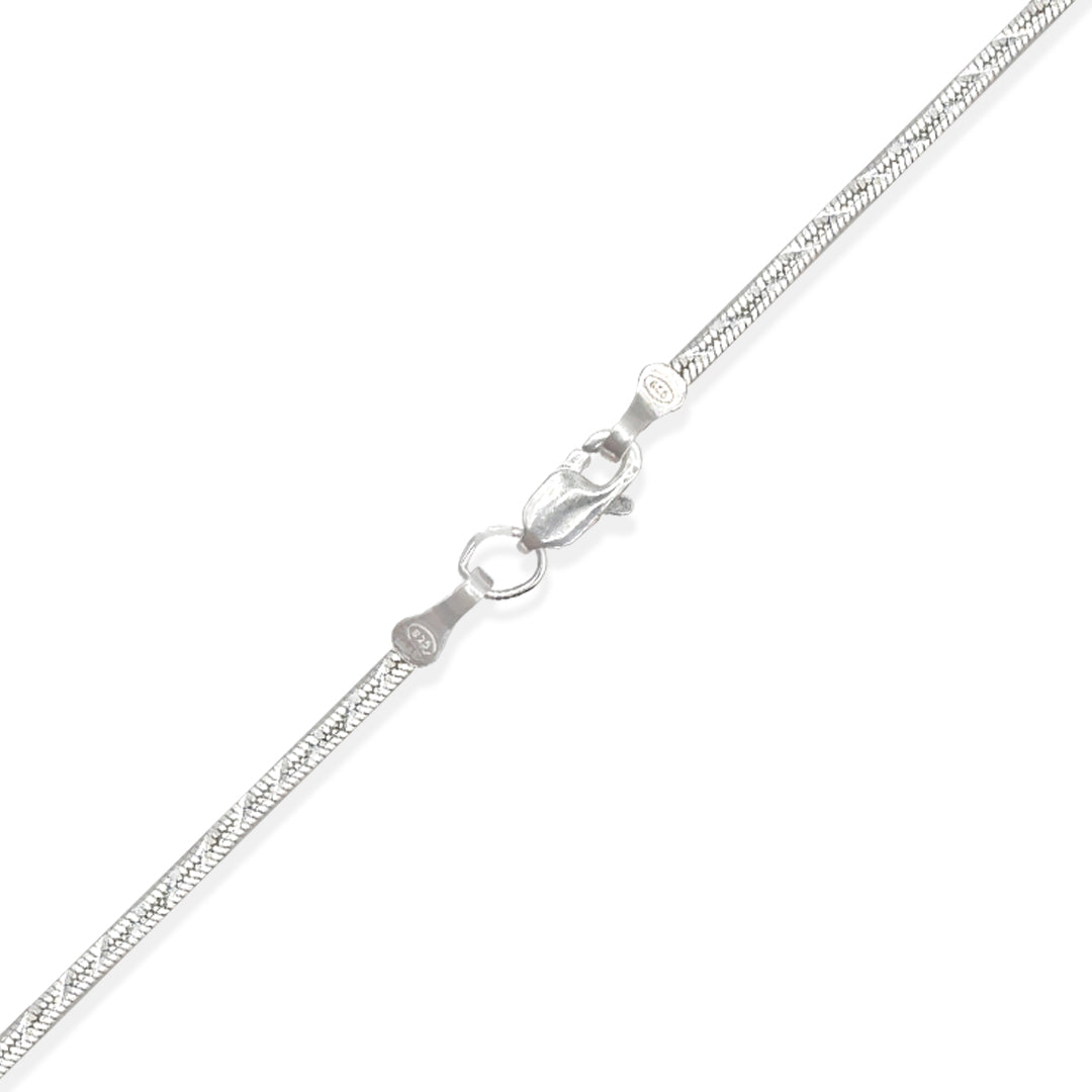PULSERA SUPER FLEX OVALADA DIAGONAL 2MM PLATA .925