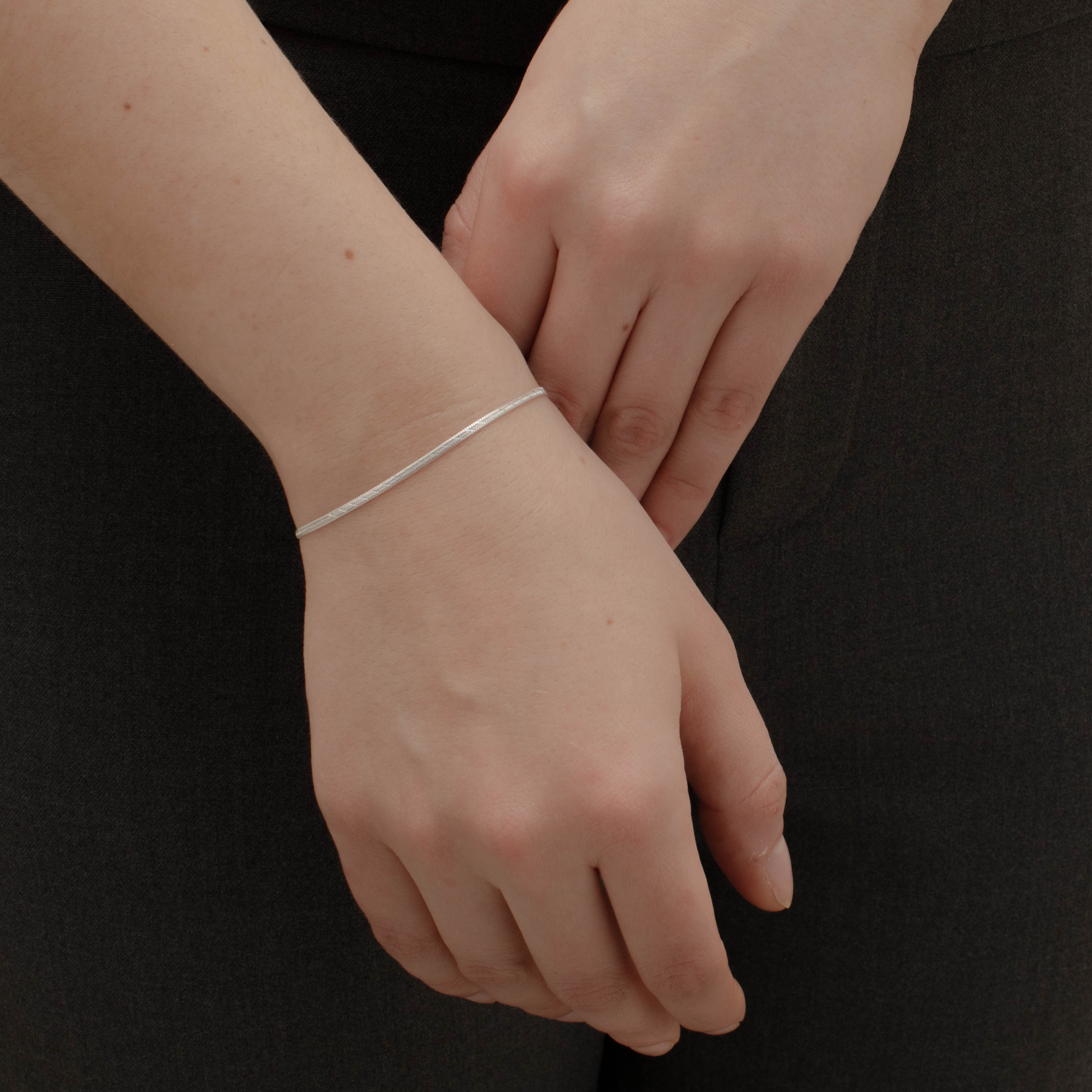 PULSERA SUPER FLEX OVALADA DIAGONAL 2MM PLATA .925