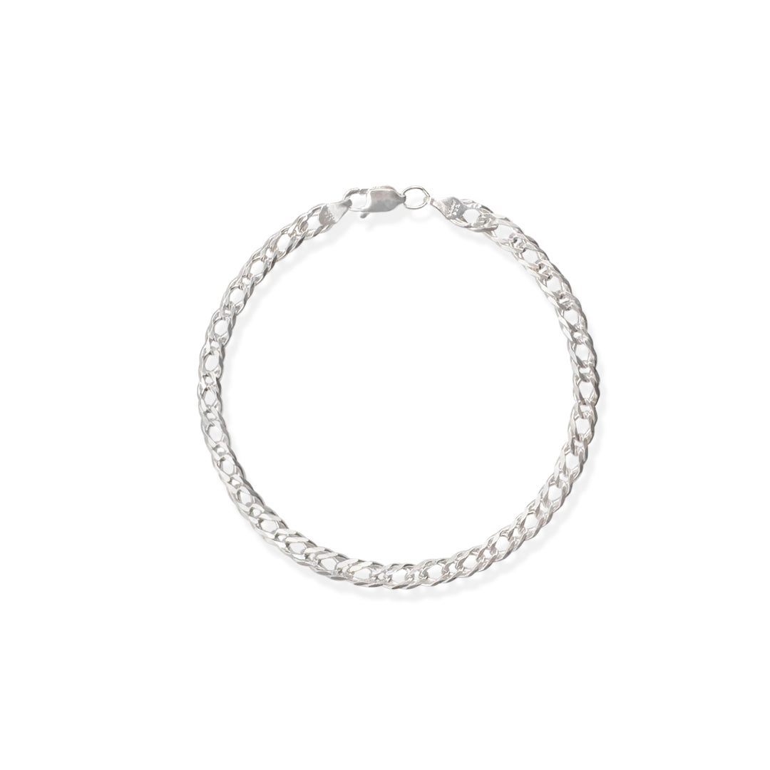 PULSO DOBLE ROMBO 4MM PLATA .925